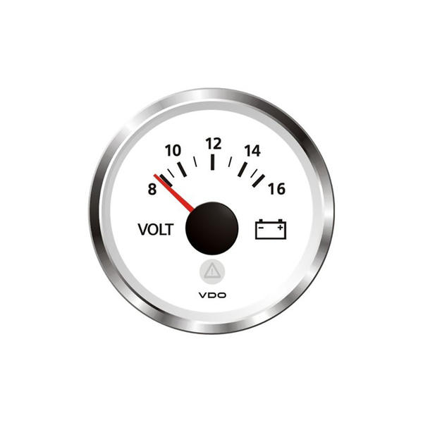 Vdo Marine 2-1/16" (52mm) ViewLine - Voltmeter 8-16V - White w/Chrome Bezel A2C59514850